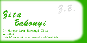zita bakonyi business card